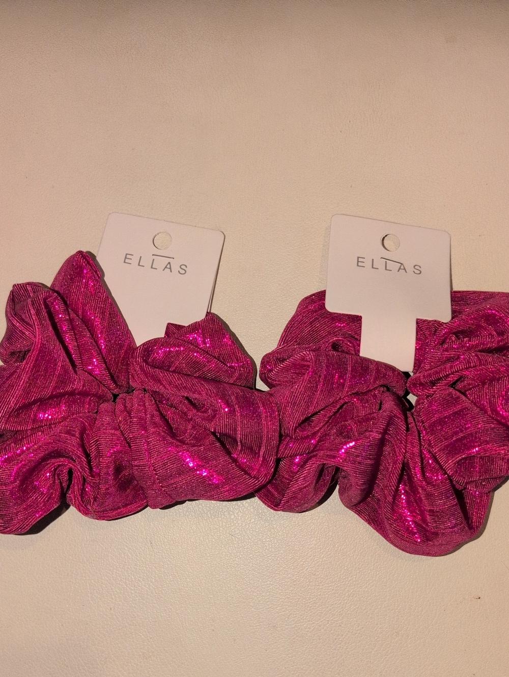 ELLAS Shimmery Fuchsia Scrunchie Set Of 2